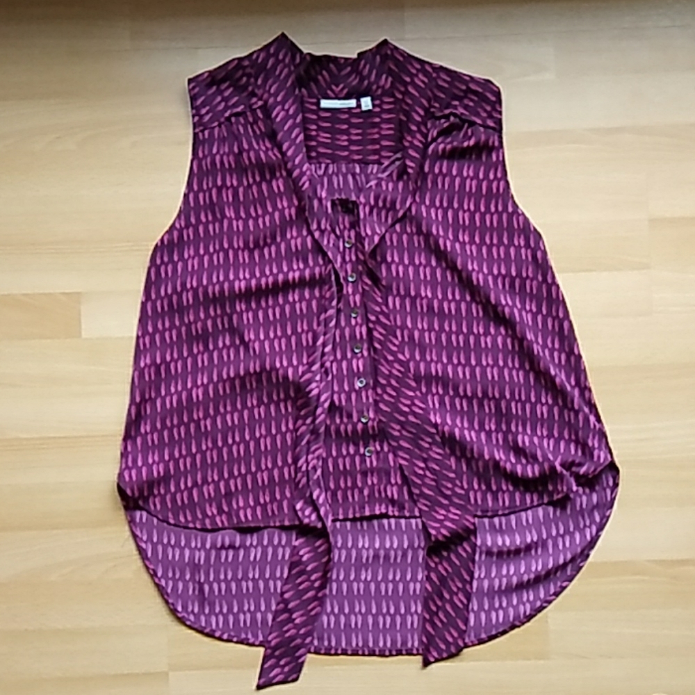 Halogen sleeveless high/low blouse/shirt